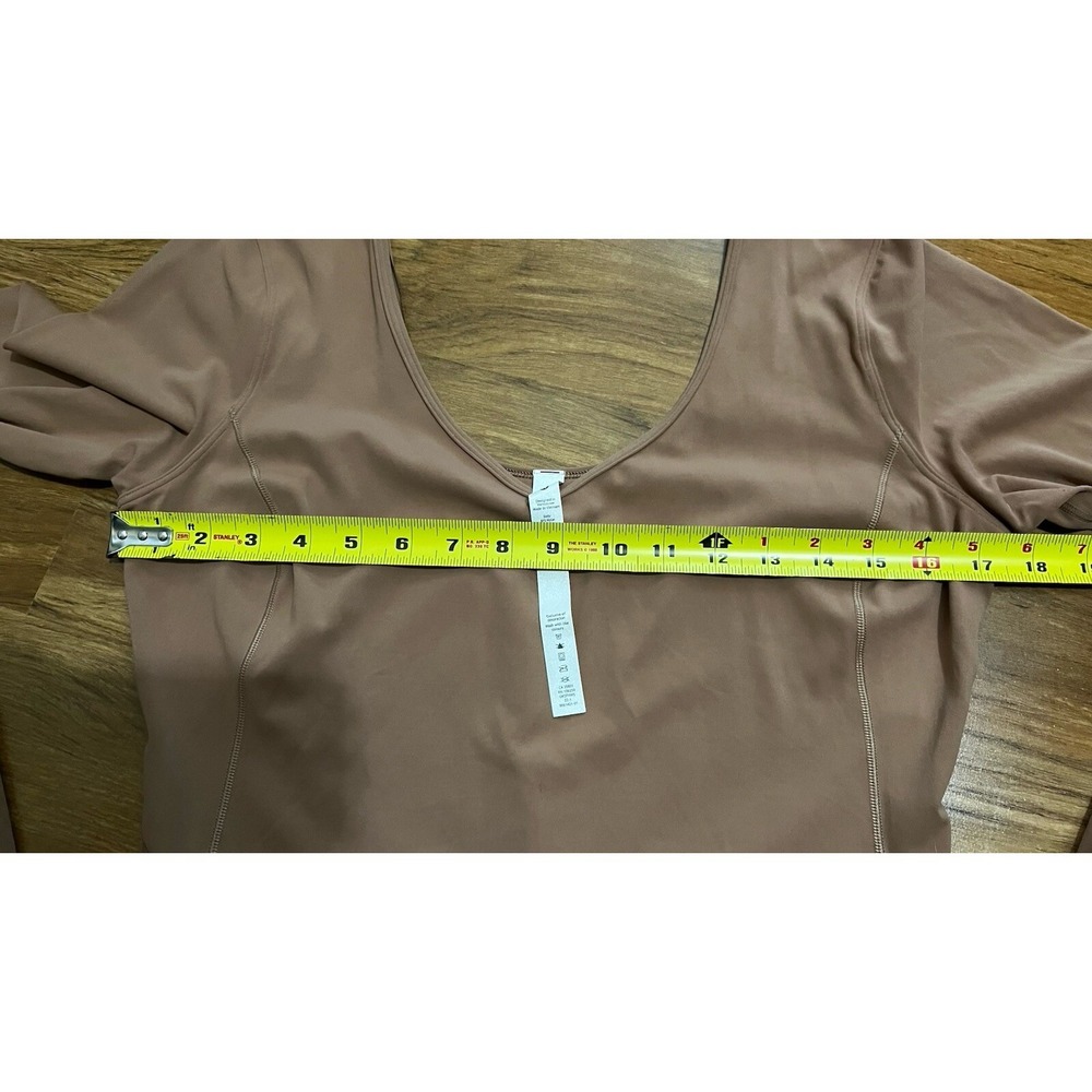 Lululemon Align Long Sleeve V Neck Crop Top Shirt  Size 10 Dusty Clay - Picture 6 of 8